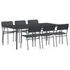 vidaXL Set de dining 7 buc. Antracit Oțel