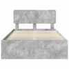 vidaXL Cadru de pat cu headboard Beton 120 x 200 cm Lemn de pin masiv