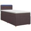 vidaXL Pat boxspring cu saltea Maro &icirc;nchis 90 x 200 cm Țesătură