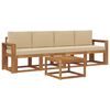 vidaXL Set de canapele de exterior cu pernă 5 pcs Natural și Bej