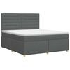 vidaXL Pat boxspring cu saltea Gri &icirc;nchis 140 x 200 cm Țesătură