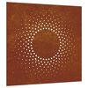 vidaXL Decor perete de grădină 55x55 cm design soare oțel Corten