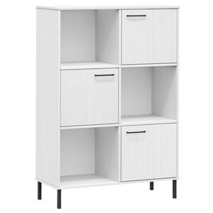 vidaXL Bibliotecă cu picioare metalice OSLO, alb, 90x35x128,5 cm, lemn