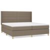 vidaXL Pat box spring cu saltea, gri taupe, 200x200 cm, textil