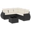 vidaXL Set mobilier de grădină cu perne, 6 piese, negru, poliratan