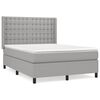 vidaXL Pat box spring cu saltea, gri deschis, 140x190 cm, textil