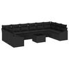 vidaXL Set de canapea 11 buc. Negru poliratan