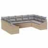 vidaXL Set de canapea 9 buc. Bej poliratan