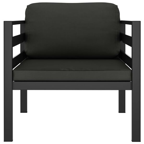 vidaXL Canapele de o persoană, cu perne, 2 buc., antracit, aluminiu