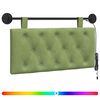 vidaXL Tăblie de pat suspendată Cu lumină LED Verde deschis Catifea