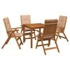 vidaXL Set de dining pentru grădină cu 5 piese natural
