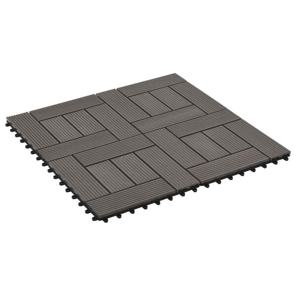 vidaXL Plăci pentru Deck 11 pcs Maro &icirc;nchis 30 x 30 cm Lemn compozit
