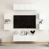vidaXL Set de dulapuri TV, 8 piese, alb, lemn prelucrat