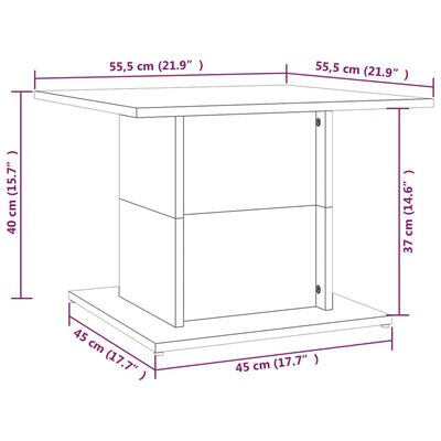 vidaXL Măsuță de cafea, gri beton, 55,5x55,5x40 cm, PAL