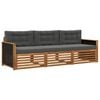 vidaXL Set de canapele de exterior 3 buc. Natural și Antracit