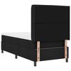 vidaXL Pat cu arcuri cu saltea cu headboard Negru 90 x 200 cm țesătură
