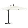 vidaXL Umbrelă soare de grădină st&acirc;lp din oțel, alb 290x290x238 cm