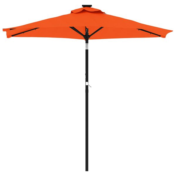 vidaXL Umbrelă soare grădină st&acirc;lp din oțel/LED teracotă 225x225x212cm