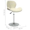 vidaXL Scaun de bucătărie pivotant, crem, catifea