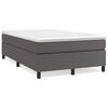 vidaXL Cadru de pat cu arcuri, gri, 120x200 cm, piele ecologică