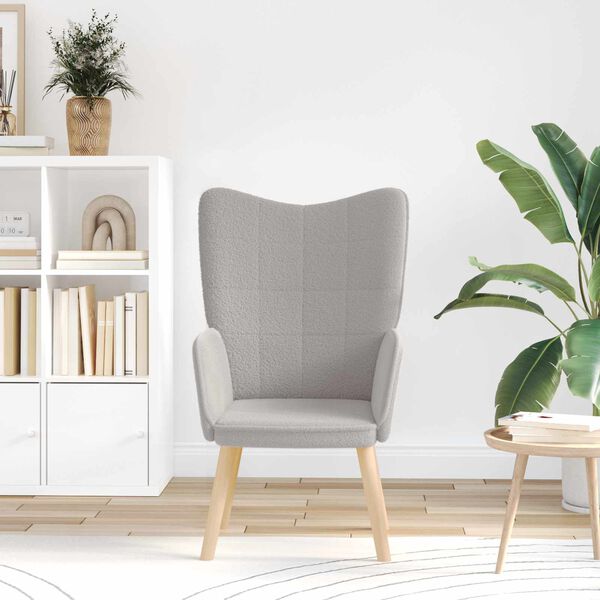 vidaXL fotoliu Gri deschis 62 x 67 x 95,5 cm Țesătura Sherpa