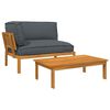 vidaXL Set de canapea 2 buc. Antracit Lemn Solid de Acacia
