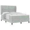 vidaXL Pat cu arcuri cu headboard Gri deschis 190 x 140 cm Catifea