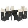 vidaXL Set mobilier de grădină cu perne, 7 piese, negru, poliratan