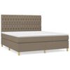 vidaXL Pat continental cu saltea, gri taupe, 180x200 cm, textil