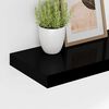 vidaXL Raft de perete suspendat, negru, 120x23,5x3,8 cm, MDF