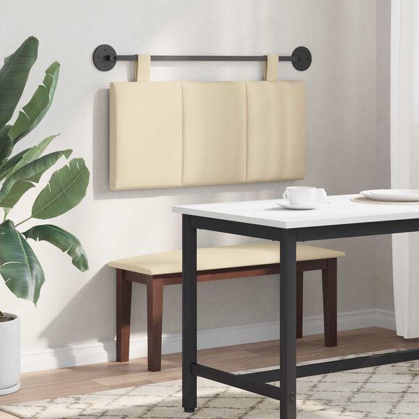 vidaXL Cap de pat suspendat Pe perete Crem 100 x 55 x 5 cm țesătură