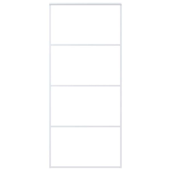 vidaXL Ușă glisantă, alb, 90x205 cm, sticlă ESG mată și aluminiu