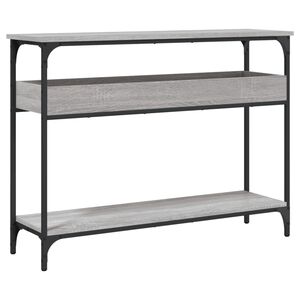 vidaXL Măsuță consolă cu raft gri sonoma 100x29x75 cm lemn prelucrat