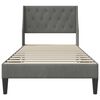 vidaXL Cadru de pat cu headboard Gri &icirc;nchis 90 x 190 cm Catifea