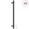 vidaXL M&acirc;nere de dulap, 5 buc., negru, 320 mm, oțel inoxidabil