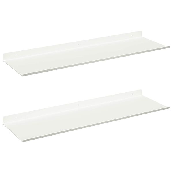 vidaXL Raft suspendat Pe perete 2 pcs Alb 60 x 18 x 2,5 cm Oțel
