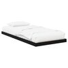 vidaXL Cadru de pat de podea Stejar Negru 90 x 200 cm Lemn prelucrat
