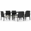 vidaXL Set de mobilier pentru grădină, 7 piese, negru, poliratan