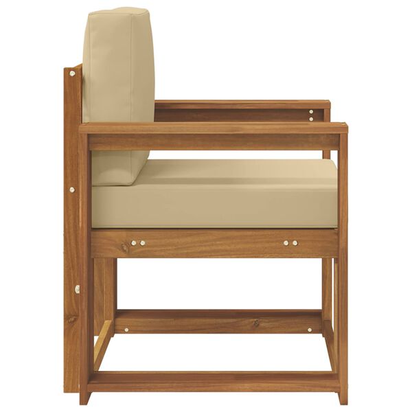 vidaXL Canapea de exterior Lemn de acacia solid și poliester natural