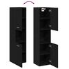 vidaXL Dulap de Baie Stejar Negru 30 x 30 x 130 cm Lemn compozit