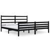 vidaXL Cadru de pat Super King, negru, 180x200 cm, lemn masiv de pin