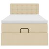 vidaXL Cadru de pat otoman cu saltea crem 90x190cm stofa