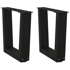 vidaXL Picioare pentru măsuță de cafea &icirc;n formă de V, 2 buc., negru, 30x(30-31,3) cm, oțel