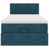 vidaXL Cadru de pat otoman cu saltea Albastru &icirc;nchis 100x200cm catifea
