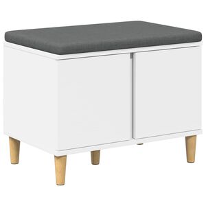 vidaXL Bancă pentru hol cu pernă cu depozitare Alb 60 x 38 x 46 cm