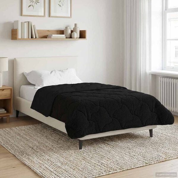 vidaXL Duvet complet pe tot parcursul anului Patos Negru 135 x 220 cm