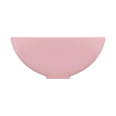 vidaXL Chiuvetă baie lux, roz mat, 32,5x14 cm, ceramică, rotund