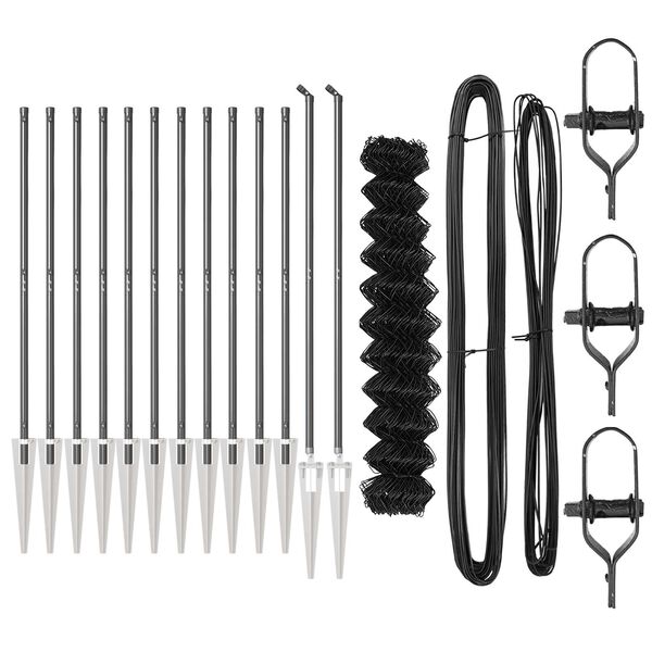 vidaXL St&acirc;lp de gard. Gri 25 x 1,2 m (plasă de 60 x 60 mm) Oțel și PVC