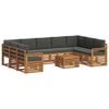 vidaXL Set de canapele de exterior 10 buc. Natural și Antracit