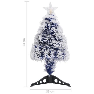 vidaXL Brad Crăciun artificial iluminat alb/albastru 64cm fibră optică